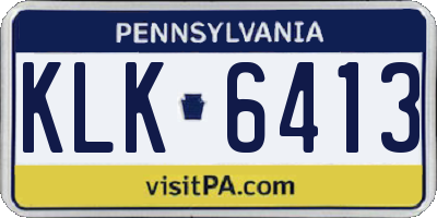 PA license plate KLK6413