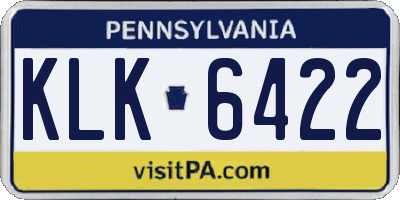 PA license plate KLK6422
