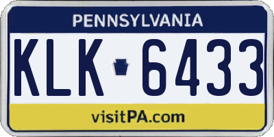 PA license plate KLK6433