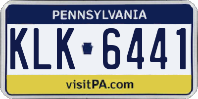 PA license plate KLK6441