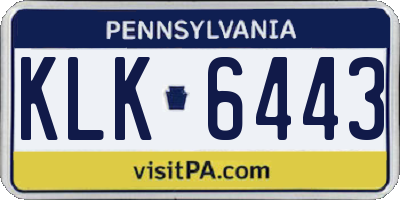 PA license plate KLK6443