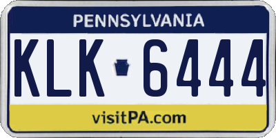PA license plate KLK6444