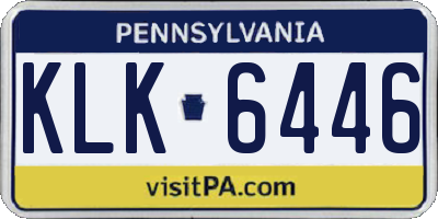 PA license plate KLK6446