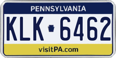 PA license plate KLK6462