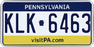 PA license plate KLK6463