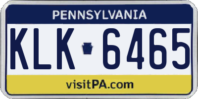 PA license plate KLK6465