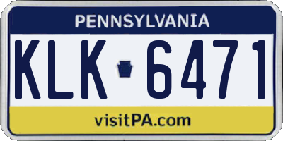 PA license plate KLK6471