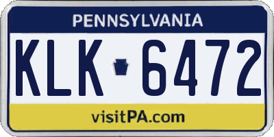PA license plate KLK6472