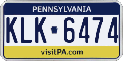 PA license plate KLK6474