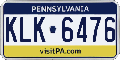 PA license plate KLK6476