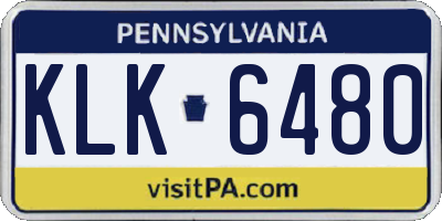 PA license plate KLK6480