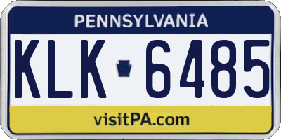 PA license plate KLK6485