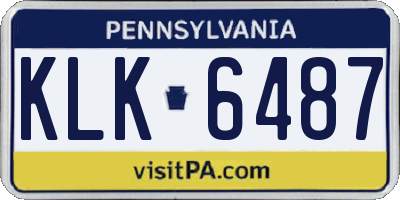 PA license plate KLK6487