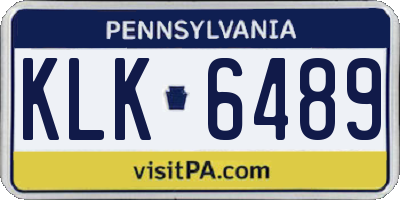 PA license plate KLK6489