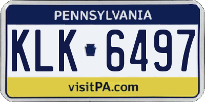 PA license plate KLK6497