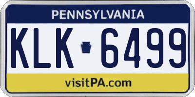 PA license plate KLK6499