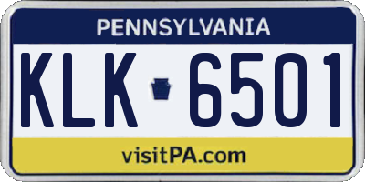 PA license plate KLK6501