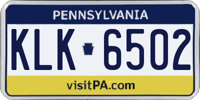 PA license plate KLK6502