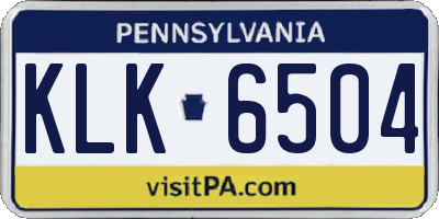 PA license plate KLK6504