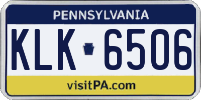PA license plate KLK6506