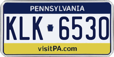 PA license plate KLK6530