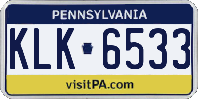 PA license plate KLK6533
