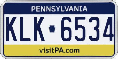 PA license plate KLK6534