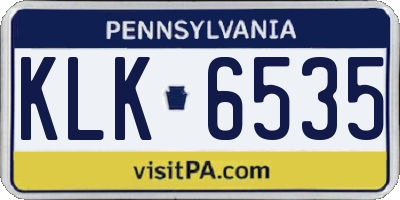 PA license plate KLK6535