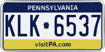 PA license plate KLK6537