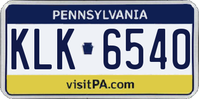 PA license plate KLK6540