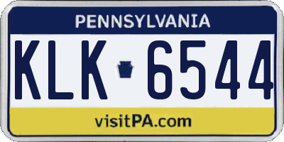 PA license plate KLK6544