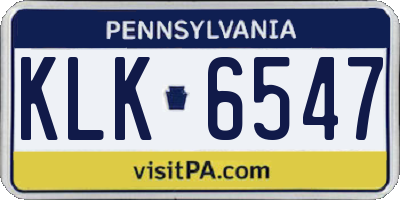 PA license plate KLK6547