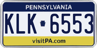 PA license plate KLK6553