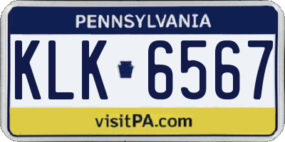 PA license plate KLK6567