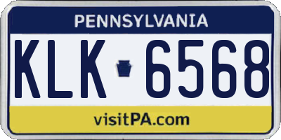 PA license plate KLK6568