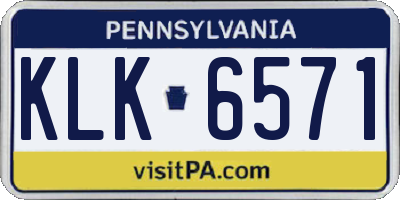 PA license plate KLK6571