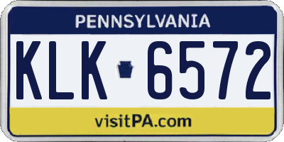PA license plate KLK6572