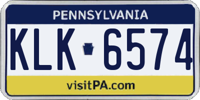 PA license plate KLK6574
