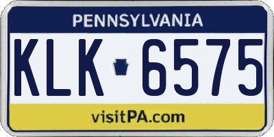 PA license plate KLK6575
