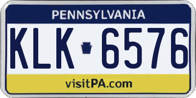 PA license plate KLK6576