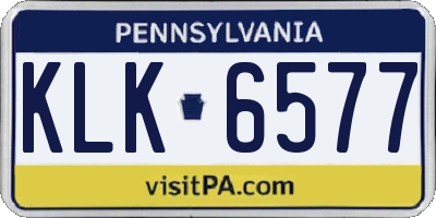 PA license plate KLK6577