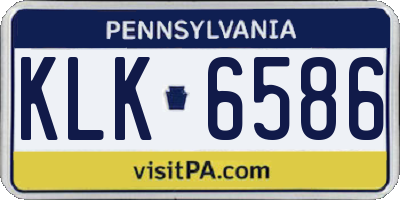 PA license plate KLK6586