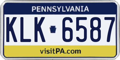 PA license plate KLK6587