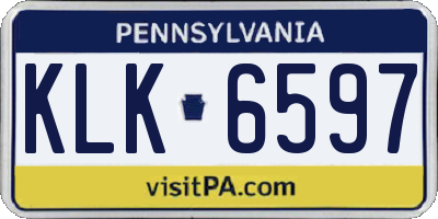 PA license plate KLK6597
