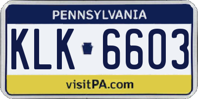 PA license plate KLK6603