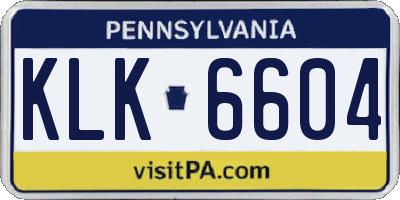 PA license plate KLK6604