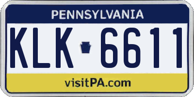 PA license plate KLK6611