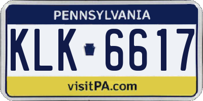 PA license plate KLK6617