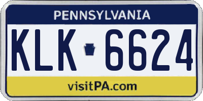 PA license plate KLK6624
