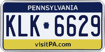 PA license plate KLK6629